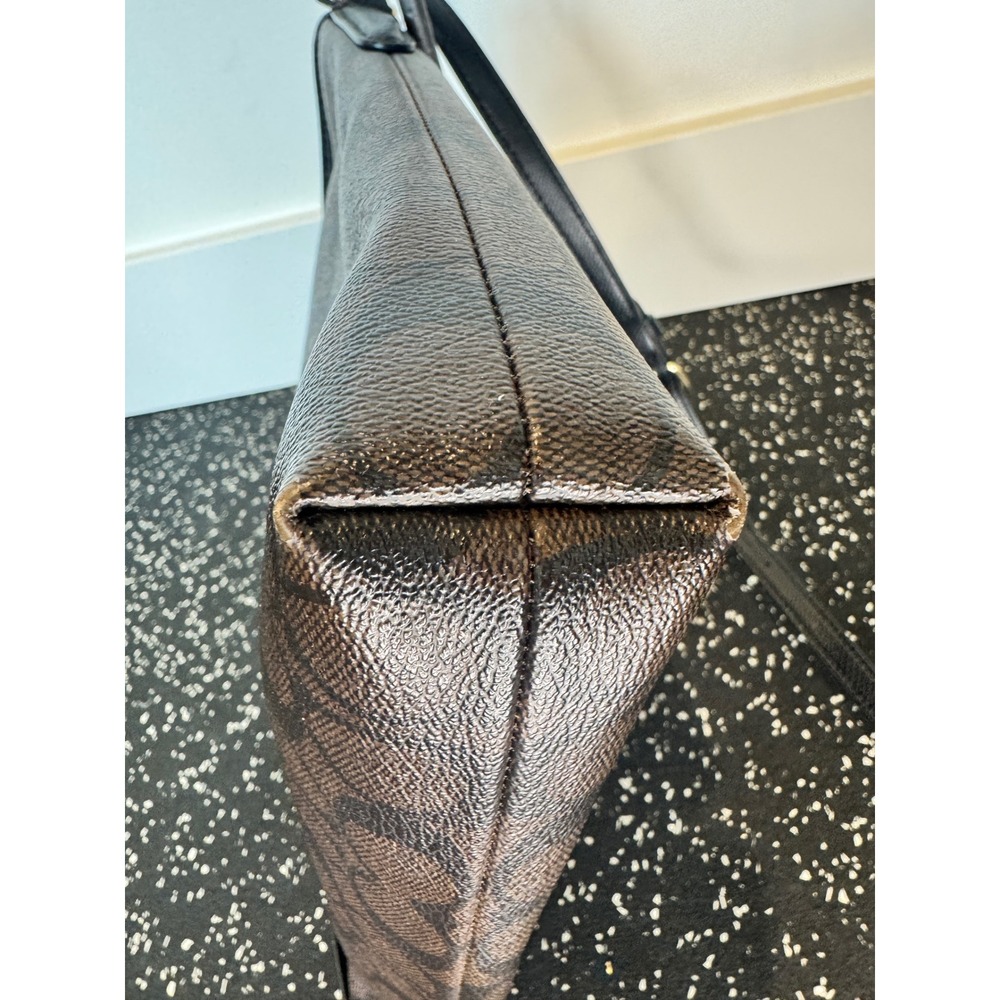 Coach Signature Brown Canvas Crossbody Bag Zip Top Classic Monogram - Picture 6 of 16